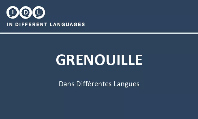 Grenouille dans différentes langues - Image