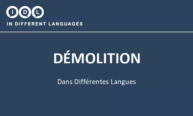 Démolition dans différentes langues - Image