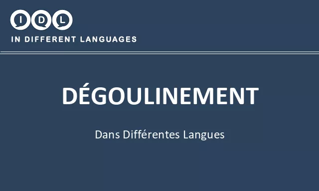 Dégoulinement dans différentes langues - Image