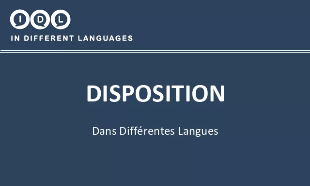 Disposition dans différentes langues - Image