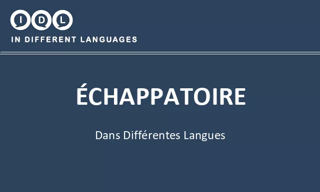 Échappatoire dans différentes langues - Image