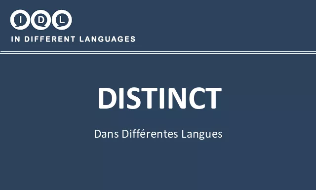 Distinct dans différentes langues - Image