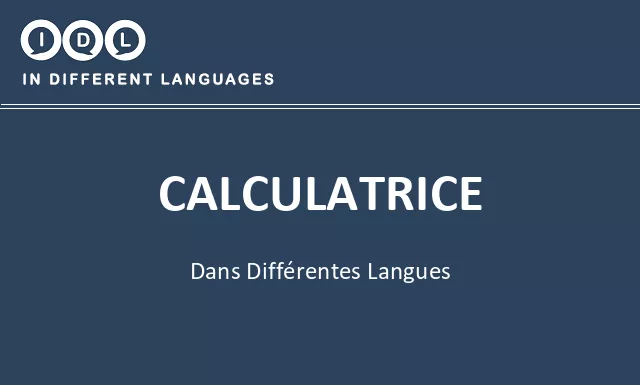 Calculatrice dans différentes langues - Image