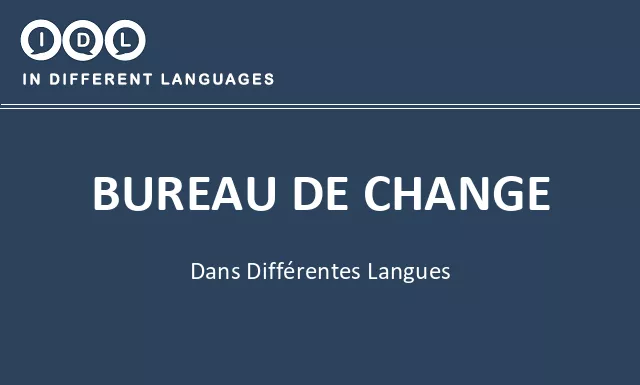 Bureau de change dans différentes langues - Image