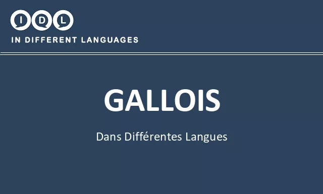 Gallois dans différentes langues - Image
