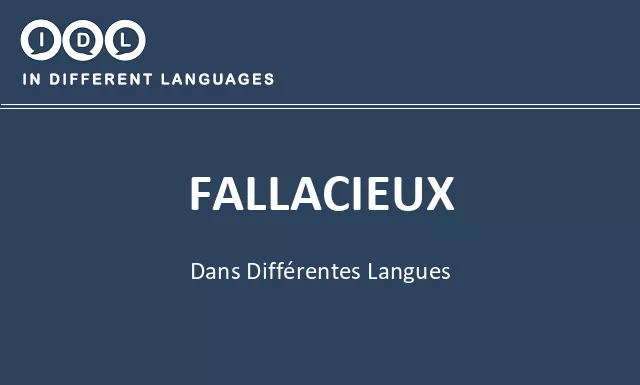 Fallacieux dans différentes langues - Image