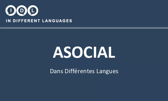Asocial dans différentes langues - Image
