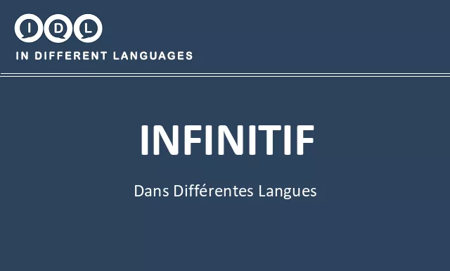 Infinitif dans différentes langues - Image