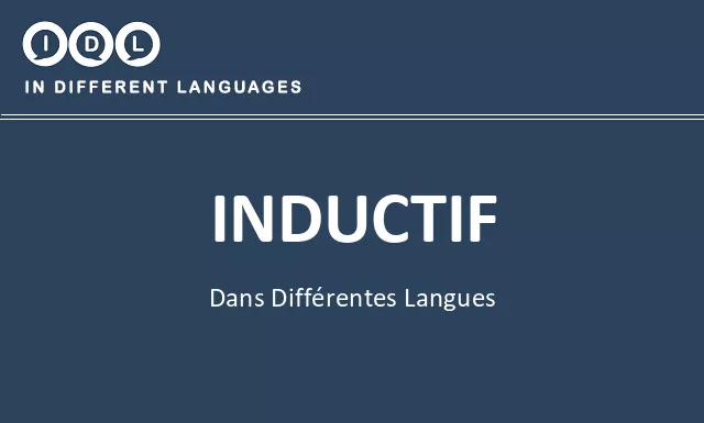 Inductif dans différentes langues - Image
