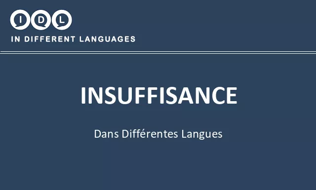 Insuffisance dans différentes langues - Image