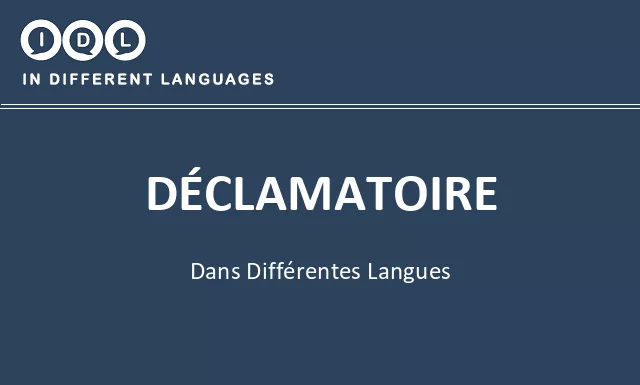 Déclamatoire dans différentes langues - Image