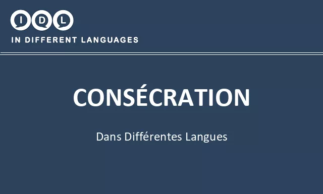 Consécration dans différentes langues - Image