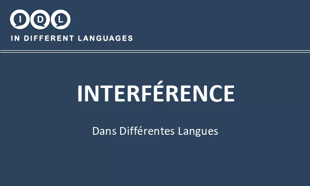 Interférence dans différentes langues - Image