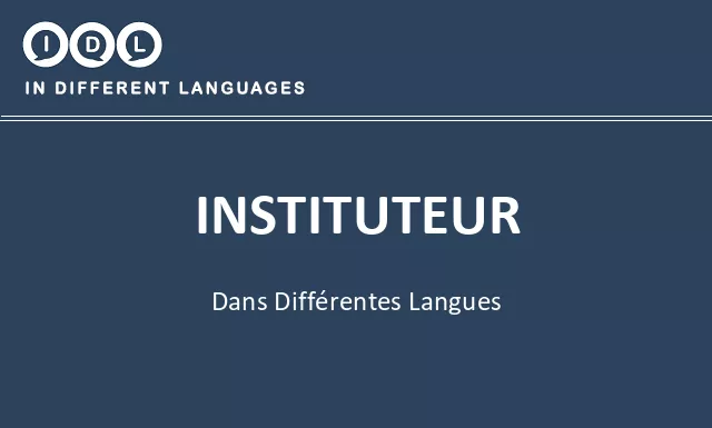 Instituteur dans différentes langues - Image
