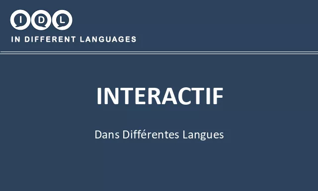 Interactif dans différentes langues - Image