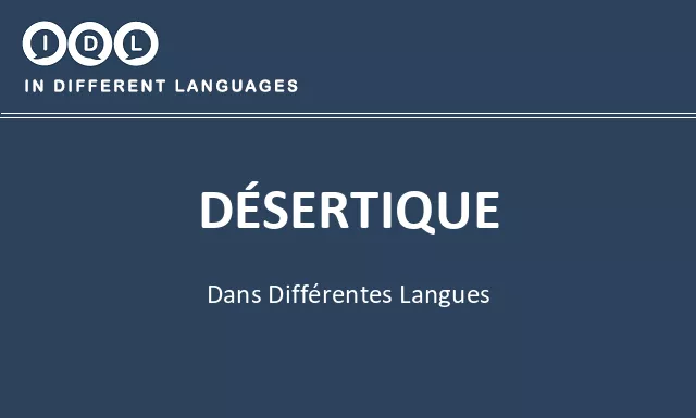 Désertique dans différentes langues - Image