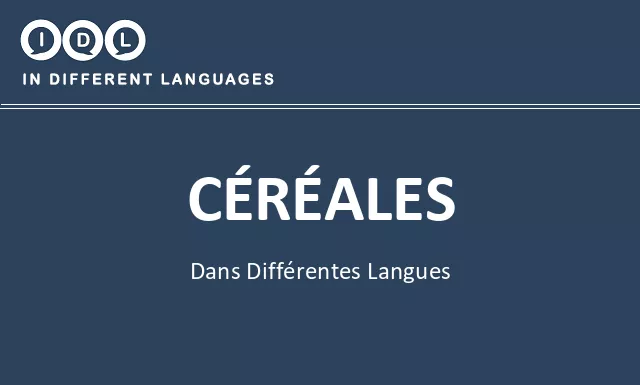 Céréales dans différentes langues - Image