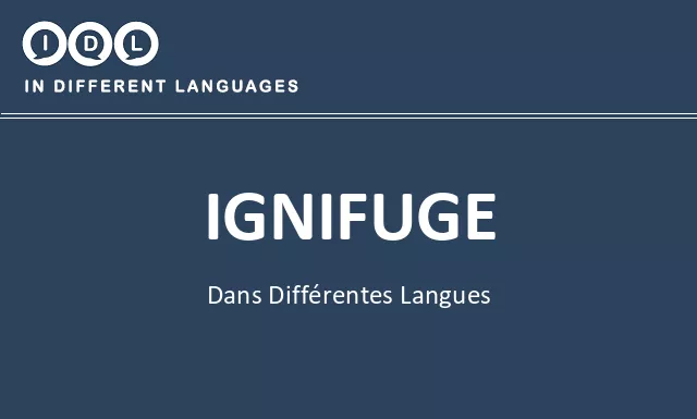 Ignifuge dans différentes langues - Image