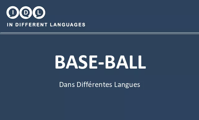 Base-ball dans différentes langues - Image