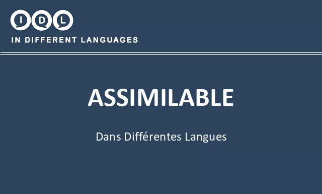 Assimilable dans différentes langues - Image