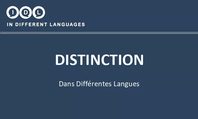 Distinction dans différentes langues - Image