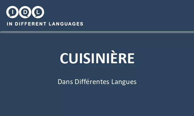 Cuisinière dans différentes langues - Image