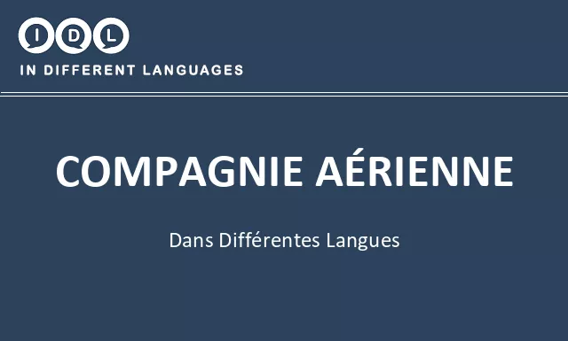 Compagnie aérienne dans différentes langues - Image
