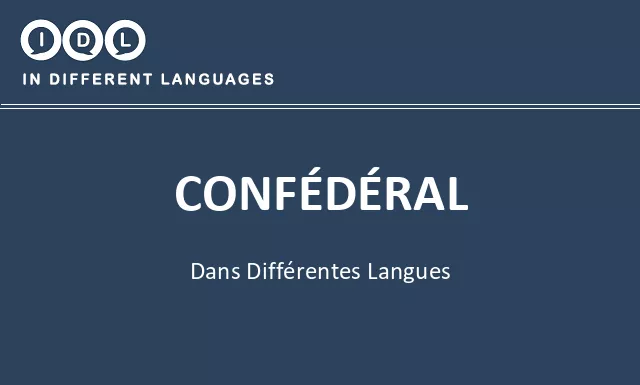 Confédéral dans différentes langues - Image