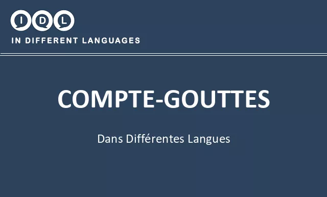 Compte-gouttes dans différentes langues - Image