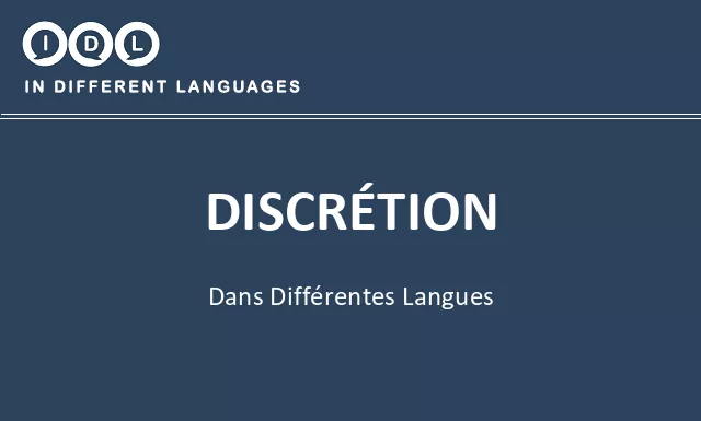 Discrétion dans différentes langues - Image
