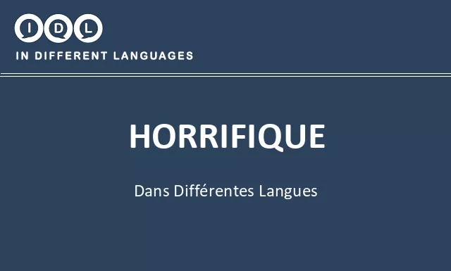 Horrifique dans différentes langues - Image