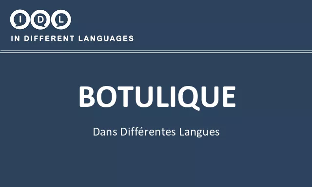 Botulique dans différentes langues - Image