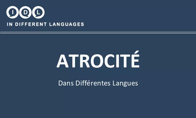 Atrocité dans différentes langues - Image