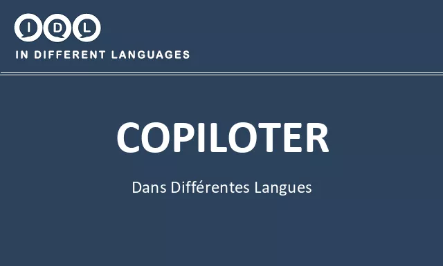 Copiloter dans différentes langues - Image