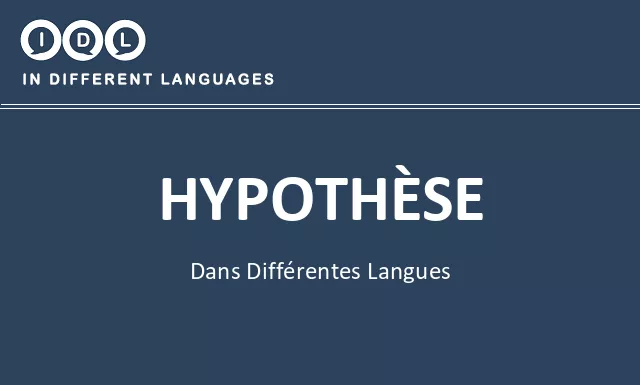 Hypothèse dans différentes langues - Image