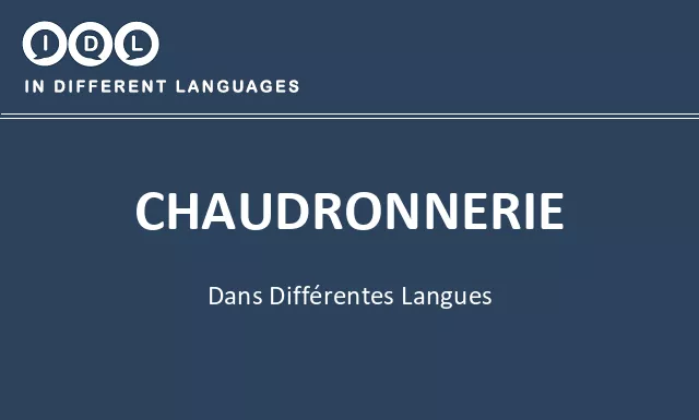 Chaudronnerie dans différentes langues - Image