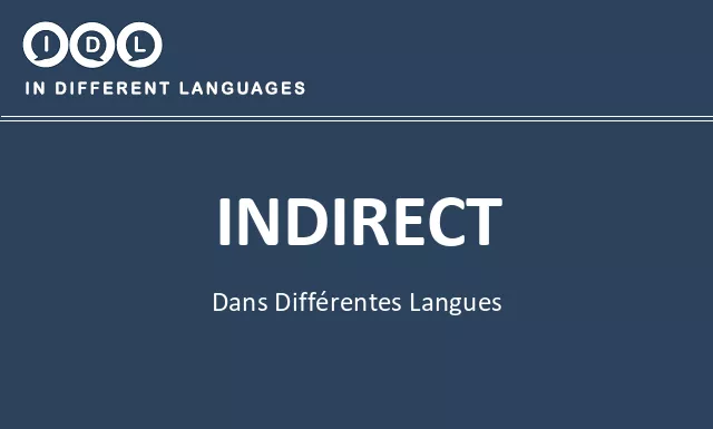 Indirect dans différentes langues - Image