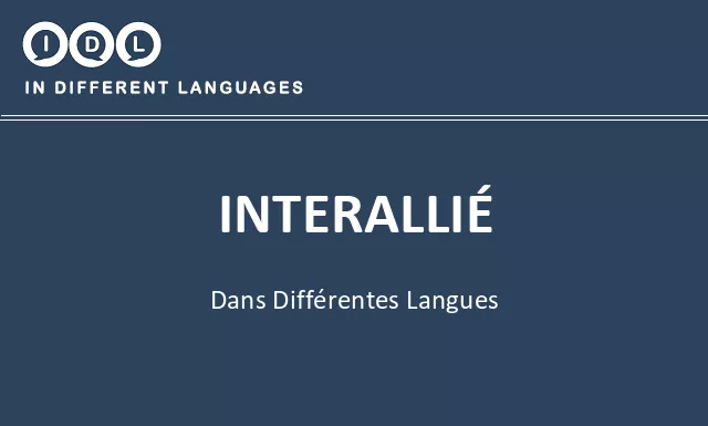 Interallié dans différentes langues - Image