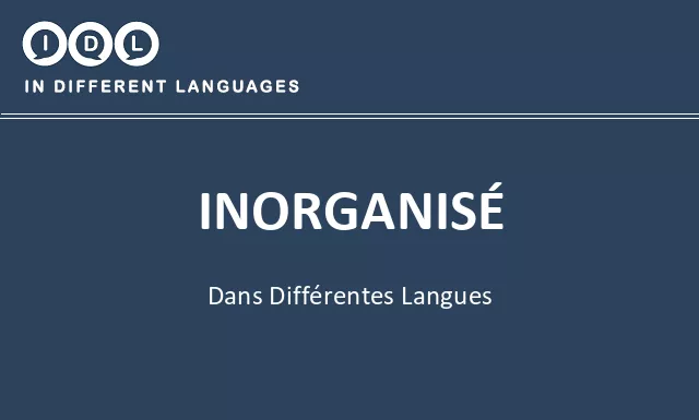 Inorganisé dans différentes langues - Image