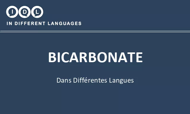 Bicarbonate dans différentes langues - Image