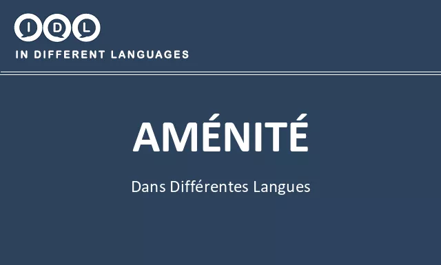 Aménité dans différentes langues - Image