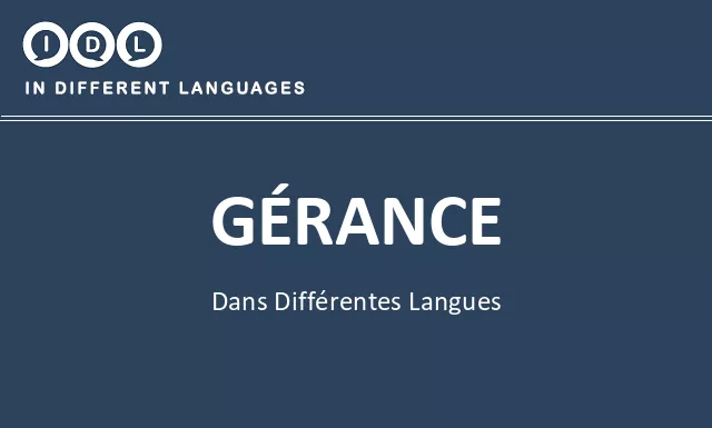 Gérance dans différentes langues - Image