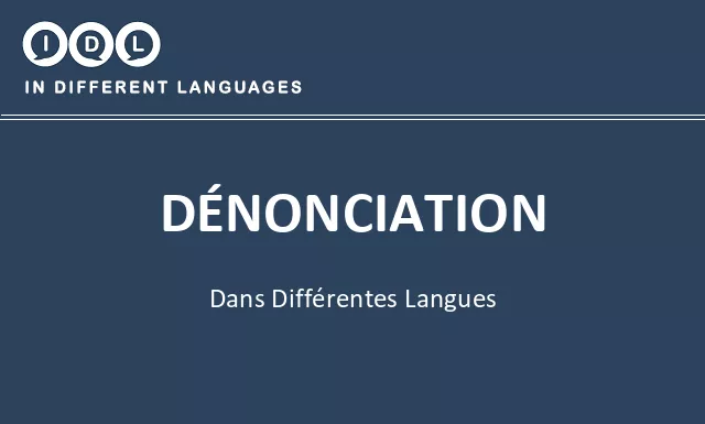 Dénonciation dans différentes langues - Image