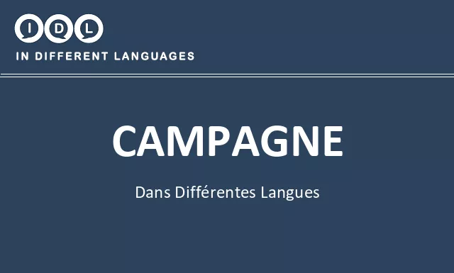 Campagne dans différentes langues - Image