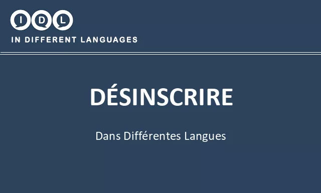 Désinscrire dans différentes langues - Image