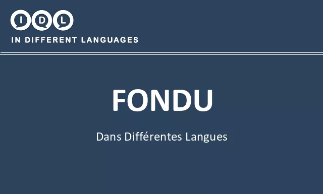 Fondu dans différentes langues - Image