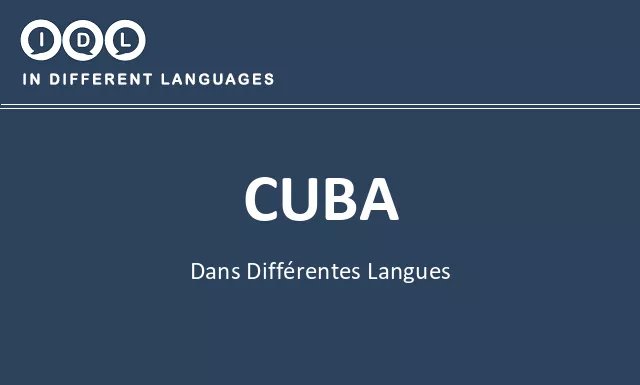 Cuba dans différentes langues - Image