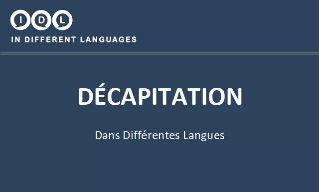 Décapitation dans différentes langues - Image