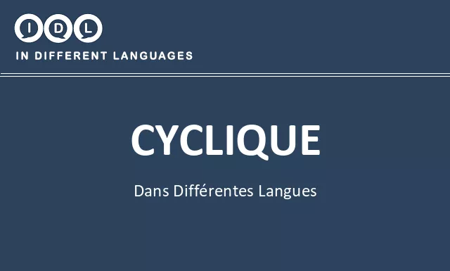 Cyclique dans différentes langues - Image