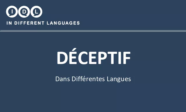 Déceptif dans différentes langues - Image